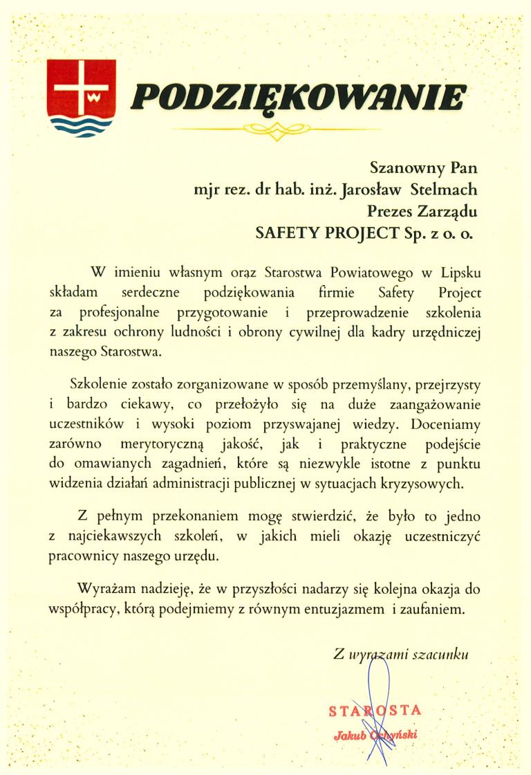 Referencje - 2025-09-05 - Starostwo Lipsk - dla Safety Project