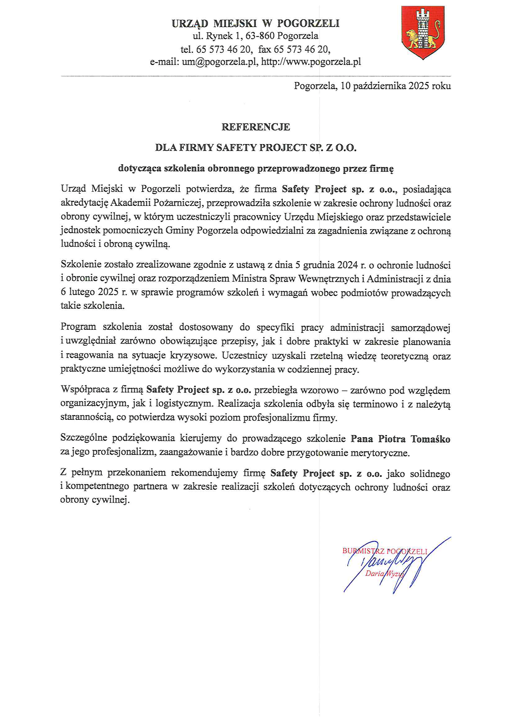 Referencje - 2025-10-10 - UM w Pogorzeli - dla Safety Project-1